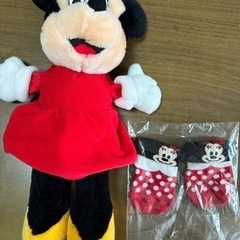 ディズニー　ミニーちゃん　ぬいぐるみとベビー靴下