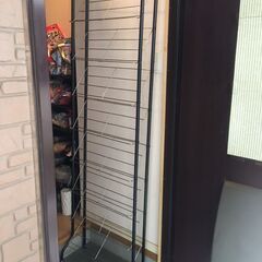 山善 シューズラック 幅54×奥行26×高さ183cm 8段 スリム 16足の画像