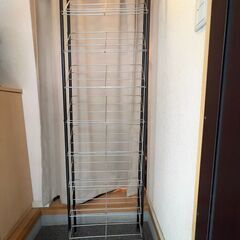 山善 シューズラック 幅54×奥行26×高さ183cm 8段 スリム 16足の画像