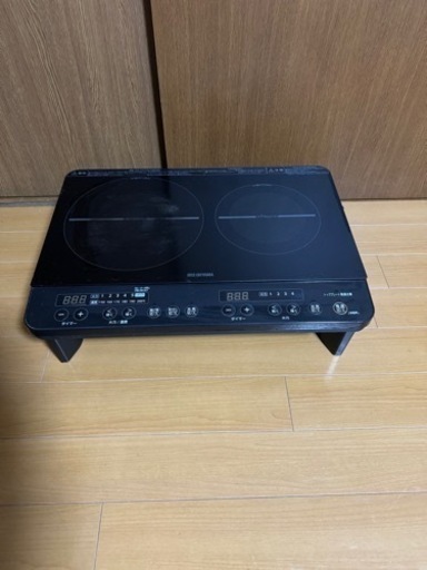 2口IHコンロ　アイリスオーヤマ　IHK-W13S-B