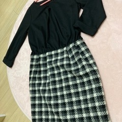 卒園式などに　ツイード切替フォーマルワンピース