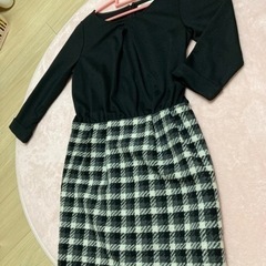 卒園式などに　ツイード切替フォーマルワンピースの画像