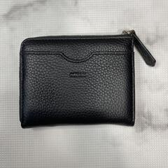 メンズ ミニ財布 小銭入れ カードケース 本革 牛革 L字ファスナー 黒 プレゼントの画像