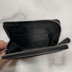 メンズ ミニ財布 小銭入れ カードケース 本革 牛革 L字ファスナー 黒 プレゼントの画像
