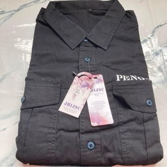 ❤️新品❤️シャツ メンズ カッターシャツ XL トップス 羽織り 長袖 春 無地 カジュアル 綿の画像