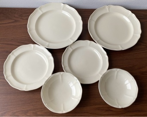 【希少品】ウェッジウッド クイーンズプレーン  花リム 3種×2セット