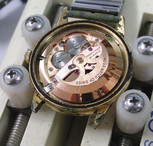 本物 OMEGA シーマスタ 腕時計 Seamaster オートマチック ゴールドカラー 社外ベルト 自動巻き オメガ 稼働 ジャンク扱い 札幌市手稲区