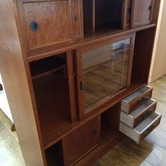 ★ジモティ割あり★  サイドボード ブラウン H101×D81×W91 クリーニング済み MT326の画像