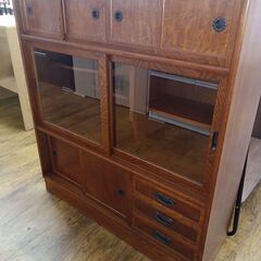 ★ジモティ割あり★  サイドボード ブラウン H101×D81×W91 クリーニング済み MT326の画像