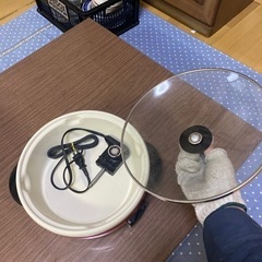 平成レトロポップ　ホーローホットプレート　赤　電気鍋　象印eda-h12型の画像