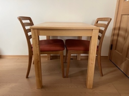 【値下げ】大川家具　ダイニングセット　2人用