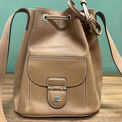 courreges クレージュ 巾着ショルダーバッグ（ライトブラウン）