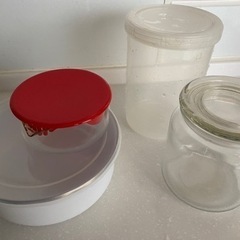 タッパー　保存容器　4個セット　ガラスジャー　プラスチック　