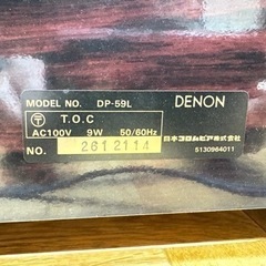 DENON レコードプレーヤー　DP-59L デノンの画像