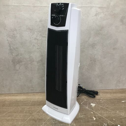 2021年製 アイリスオーヤマ タワー型首ふりセラミックファンヒーター PCH-1260K-W ホワイト 送風 動作確認済み 24b菊E