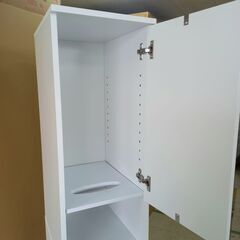 未使用訳あり 省スペースで使えるコンセント付き＆ゴミ箱付き 玄関収納 ミラー付 鏡 幅30cm 大容量 省スペース おしゃれ ホワイト 白 木製の画像