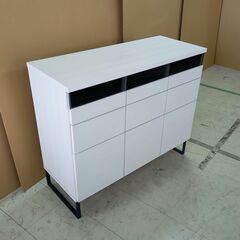 未使用訳あり　幅106　引出 モノトーン ホワイト リビングボー...
