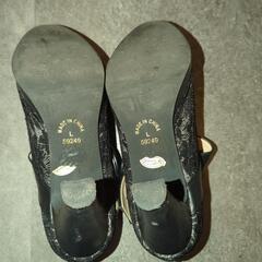 パンプス黒レースの画像