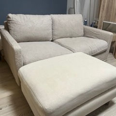 無印良品 スリムアーム、2シーターソファ オットマン×2(定価約7万円)