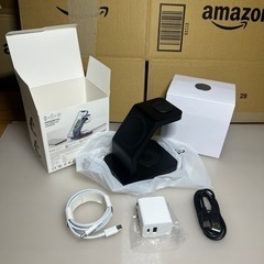 ワイヤレス充電器、15W 充電器 3 in 1 携帯電話時計ヘッドセット用高速充電ステーション　アダプターコード付き　ブラック新品の画像