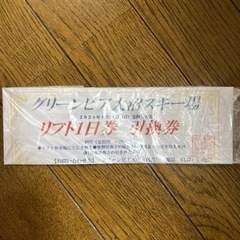 グリーンピア大沼　リフト券　リフト1日券