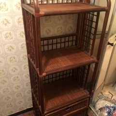 籐家具　棚　差し上げます。