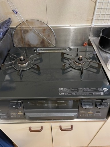 リンナイ　Rinnai　ガステーブル 水なし両面焼きグリル(ココットプレート付属) ブラック [約60cm /都市ガス12・13A /右強火]　KG66VGR