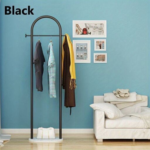 ハンガーラック モダン シンプル スリム 省スペース おしゃれ コンパクト 衣類 ハンガー コート ラック ブラック