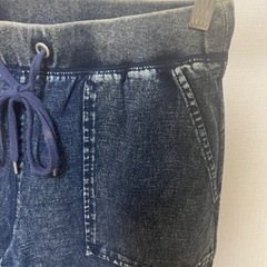 GUジーユー ウィメンズ　デニムライクスウェットジョガーパンツ　中古品の画像