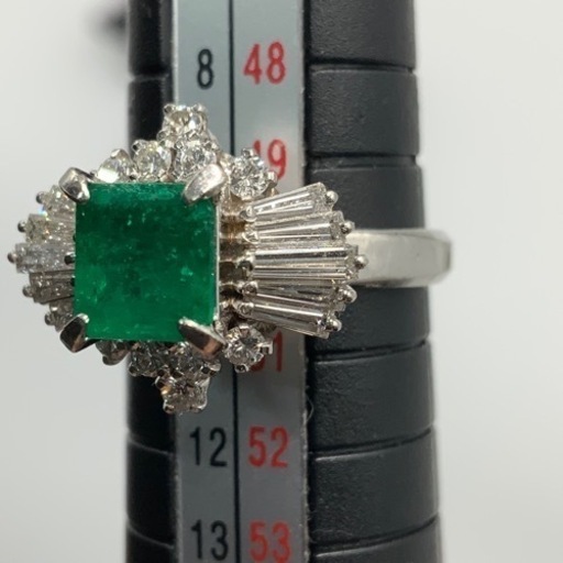 pt900 プラチナ900 エメラルドリング　ダイヤモンドリング　7.2g 1.14ct 0.72ct