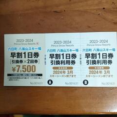 八海山スキー場 リフト引換券 ２枚
