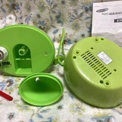★一度使用のみ!!しずく型超音波加湿器LED付き「H2O」LED付き・グリーン★の画像