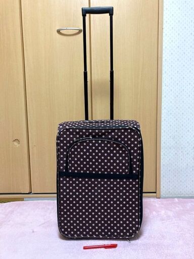 ★美品!!２～3泊用・35ℓ・ドット柄がかわいい・茶色のキャリーバッグ・旅行用★