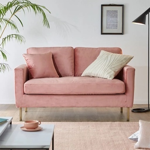 LOWYA二人掛けソファピンク