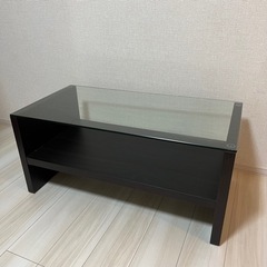 【美品】ガラスローテーブル　モダンの画像