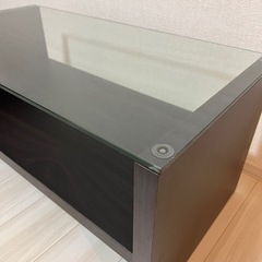 【美品】ガラスローテーブル　モダンの画像