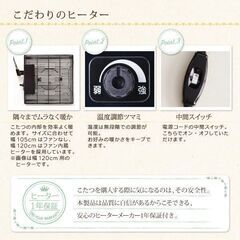 未使用訳あり　天然木ウォールナット　北欧風デザインこたつテーブル　長方形　120ｘ80cm ダークグレーの画像