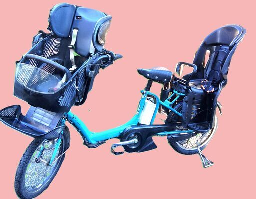 338?バカ良心的な中古電動自転車屋です。?ブリヂストン、ヤマハ共同生産モデル。  ?️２６インチ、２０インチ、チャイルドシート、３人