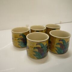 ☆F　九谷焼　角福　陶器　湯呑み　食器　5客セット　工芸品の画像
