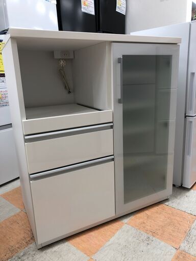 ニトリ レンジ台 ホワイト W(幅)88×D(奥行き)50.5×H(高さ)101.1cm ※クリーニング済み