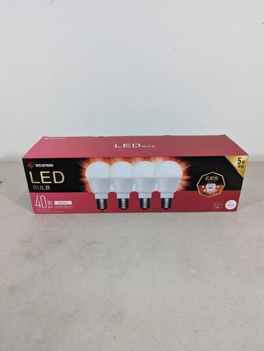 【新品・未使用】アイリスオーヤマ LED電球 40形 4個セット