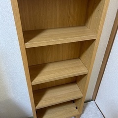 無印良品　本棚　オーク材薄型ラック・大・奥行２２ｃｍの画像