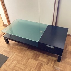 【お話し中】ローテーブル　デスク　ガラステーブル　使用感あり
