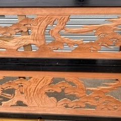 配達無料可能！欄間2枚 絵変わりで鶴に松と縁起が良いの画像