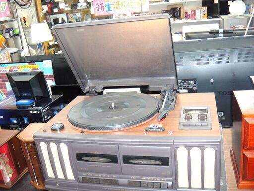 143/206 COLUMBIA コロンビア 卓上 ステレオシステム レコード カセット ラジオ 1999年製