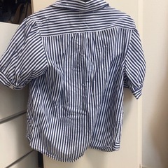 【w closet】ダブルクローゼット シャツ ボーダー 青 春夏 ダブクロの画像
