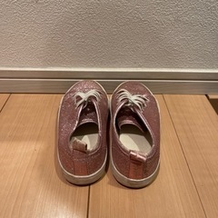 H＆M ピンクラメシューズ　女の子17.5cmの画像