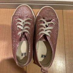 H＆M ピンクラメシューズ　女の子17.5cmの画像