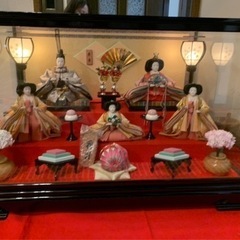 ひな人形　3段　5人揃え　ガラスケース入り　秀月　あげます