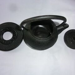 ★南部岩櫃刻印有、★台座付き、鉄瓶急須、使用せず保管品、ご理解ある方、★お問い合わせ前プロフィール必読ですの画像